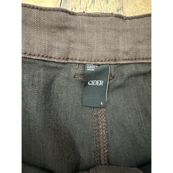 #12 NWT! Women's Heathered Brown Twill Bootcut Pants by Cider, Sz: L - Picture 4 of 5